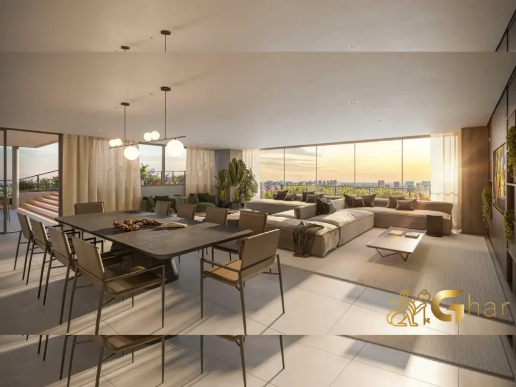 Penthouse sala de estar e jantar Bosque Vila Nova Conceição