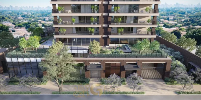 Fachada contemporânea DOC Vila Nova Conceição Afonso Braz São Paulo