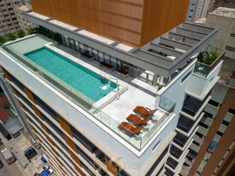 Vista aérea cobertura H.Paulista Studios Paraíso São Paulo