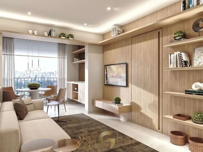 Sala decorada apartamento 75 m² Natus Braz Leme Santana São Paulo