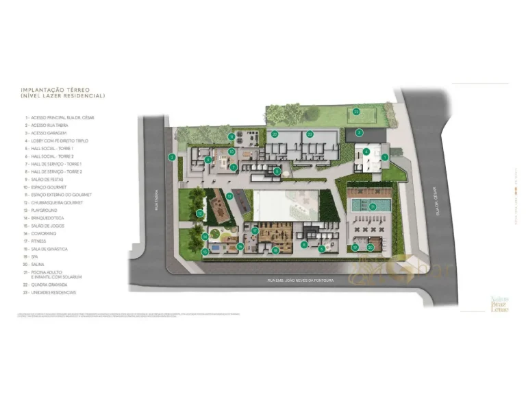 Planta implantação térreo Natus Braz Leme Santana São Paulo