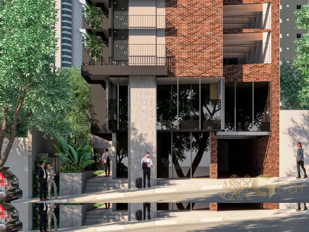 Fachada iluminada Next Haddock Studios Jardim Paulista São Paulo