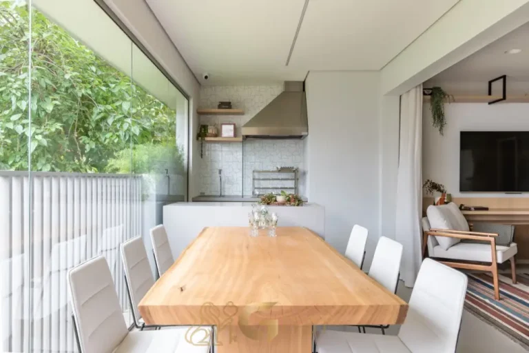 Varanda gourmet decorada apartamento 115m² Onze Vila Clementino São Paulo