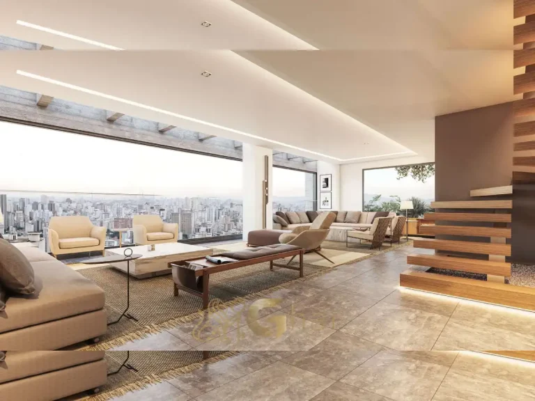 Living duplex escada Praça Faria Lima Vila Olímpia São Paulo