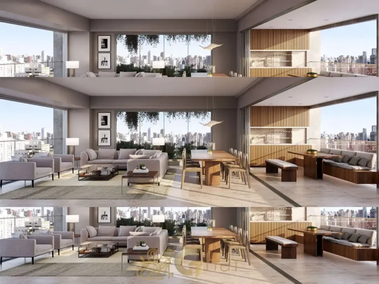 Living integrado 226 m² Praça Faria Lima Vila Olímpia São Paulo