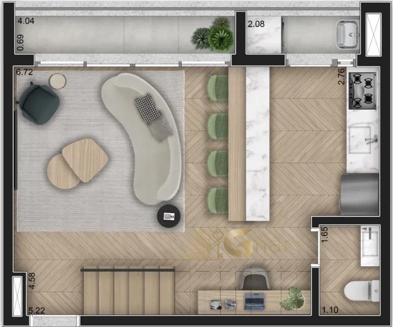 Planta apartamento 140m² 3 suítes Sintonia Ibirapuera São Paulo