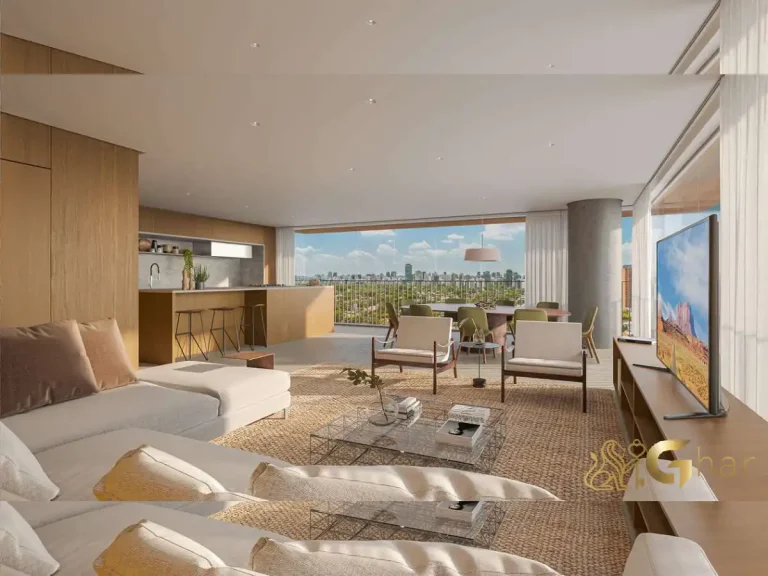 Living com terraço integrado Visar Jardim Europa