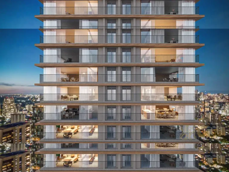 Fachada Visar Jardim Europa com terraços amplos