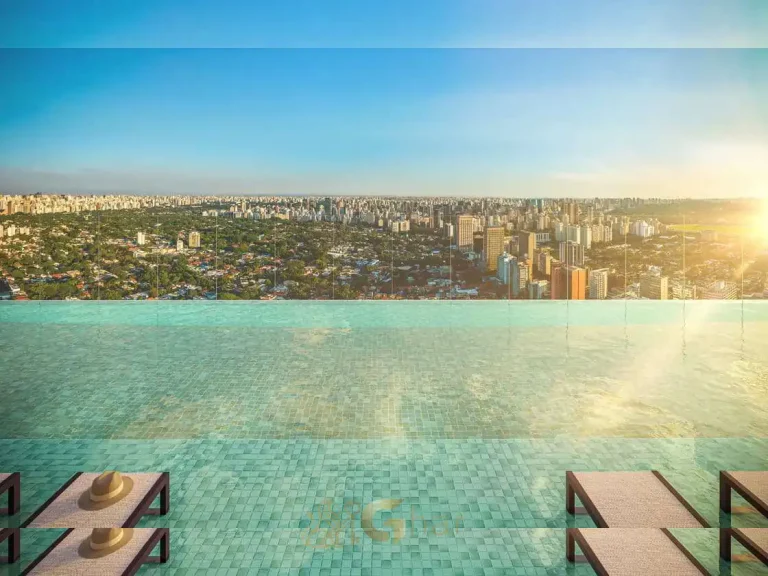 Piscina rooftop Visar Jardim Europa com vista panorâmica