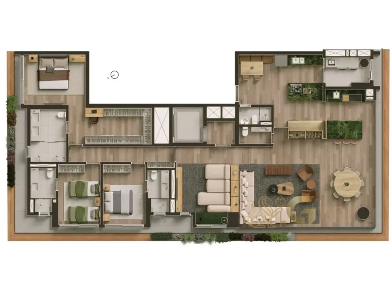 Planta 245 m² 3 quartos alto padrão Visar Jardim Europa