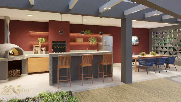 Espaço churrasqueira no 011 Brooklin Residence em São Paulo