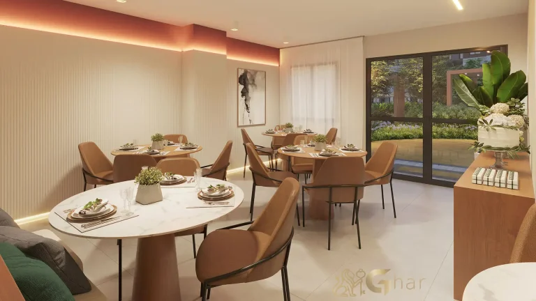 Salão de festas no 011 Brooklin Residence em São Paulo