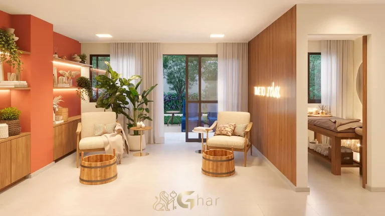 Spa com sala de massagem no 011 Brooklin Residence em São Paulo