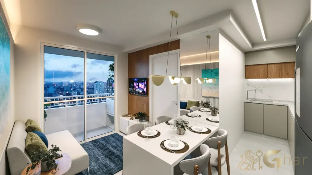 Apartamento decorado com living no Abyatá Santo Amaro