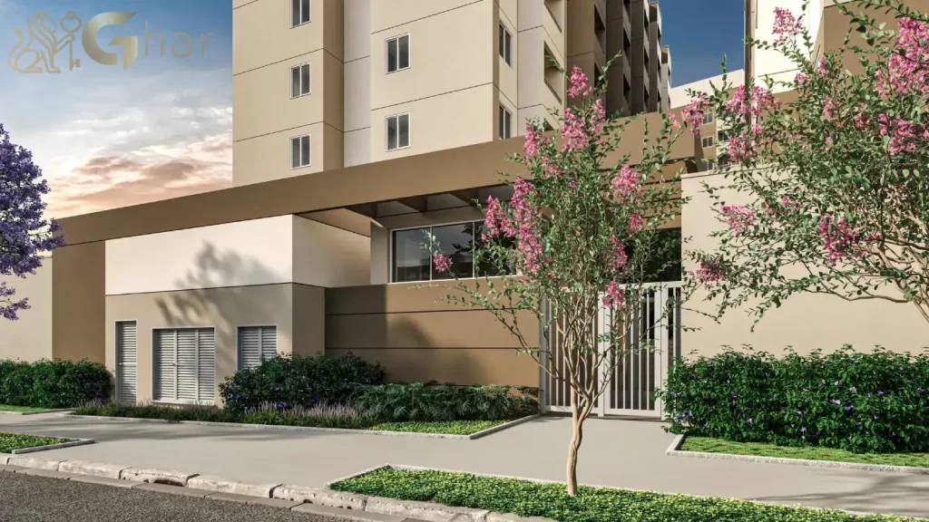 Fachada e portaria do condomínio Abyatá Santo Amaro