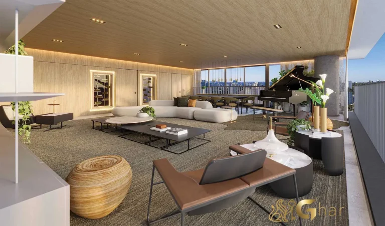 Apartamento de 290m² com living decorado no Agami Park Residences Moema