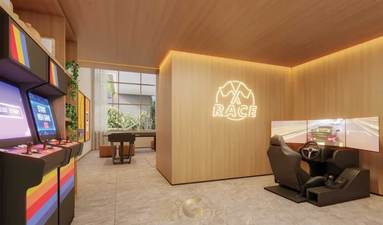 Salão de jogos gamer no Agami Park Residences Moema em São Paulo