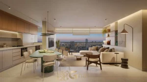 Apartamento decorado com living no Almadá Vila Madalena