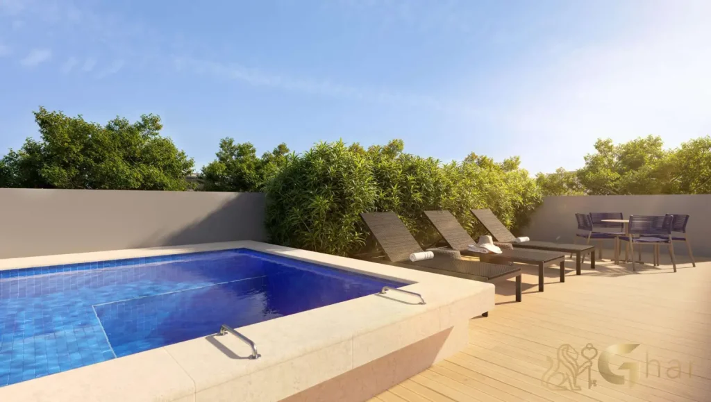 Solarium com spa no condomínio Almadá Vila Madalena em São Paulo