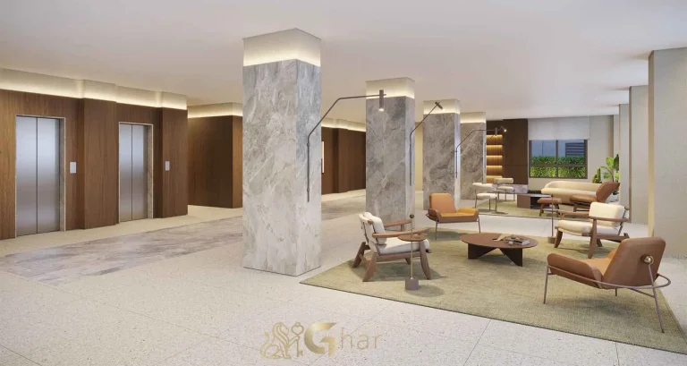 Hall de entrada moderno no Alt Studios by Eztec Chácara Santo Antônio