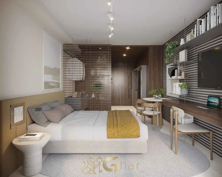 Studio decorado de 29m² no Alt Studios by Eztec Chácara Santo Antônio em São Paulo