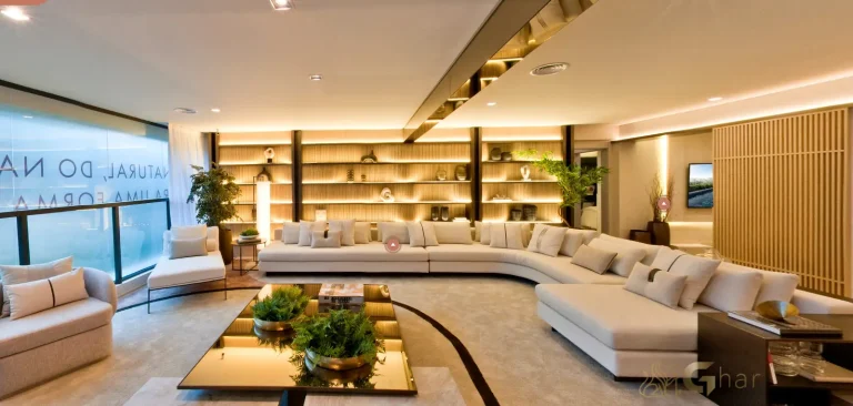 Apartamento decorado sala de estar no Ampère Brooklin São Paulo