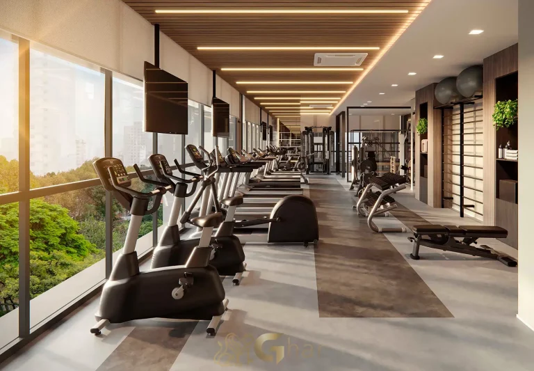 Academia fitness no condomínio Ampère Brooklin em São Paulo