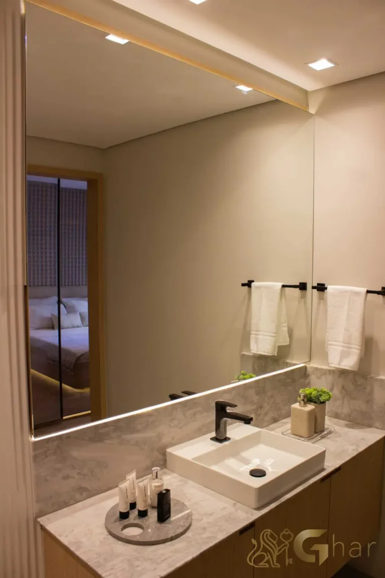 Banheiro suíte 95m² apartamento decorado Astral Saúde Saúde São Paulo