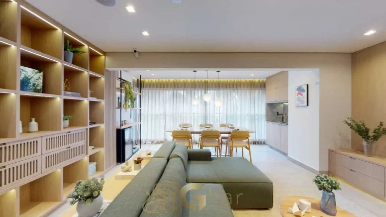 Sala living 95m² apartamento decorado Astral Saúde Saúde São Paulo