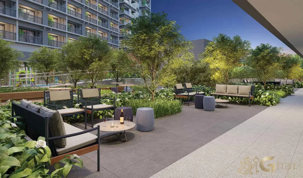 Praça de festas no Blue Marine Home Resort Saúde em São Paulo