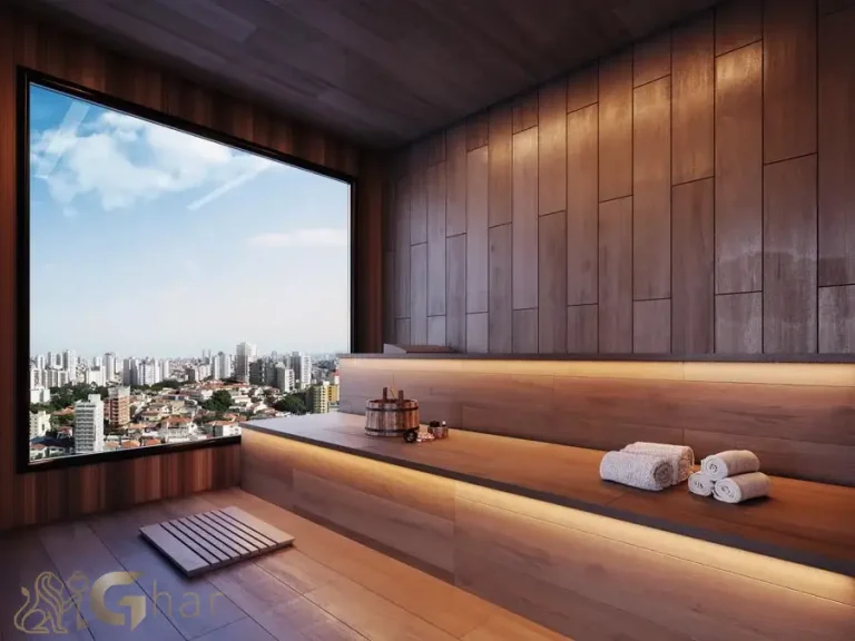 Sauna com vista panorâmica no Blue Park Jardim São Paulo