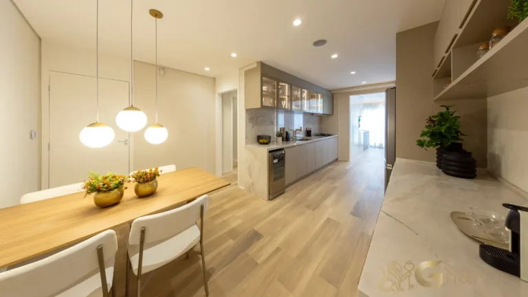 Cozinha decorada apartamento Bosque Cerejeiras Jardim das Perdizes