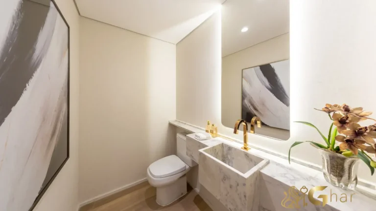 Lavabo decorado no Bosque Cerejeiras Jardim das Perdizes