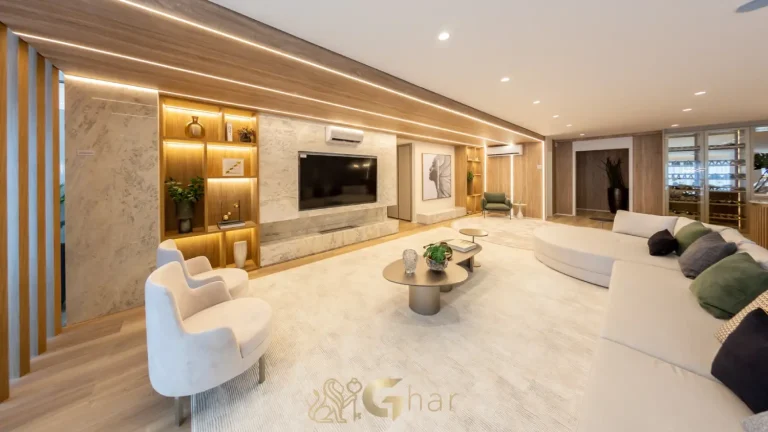 Living decorado apartamento Bosque Cerejeiras Jardim das Perdizes