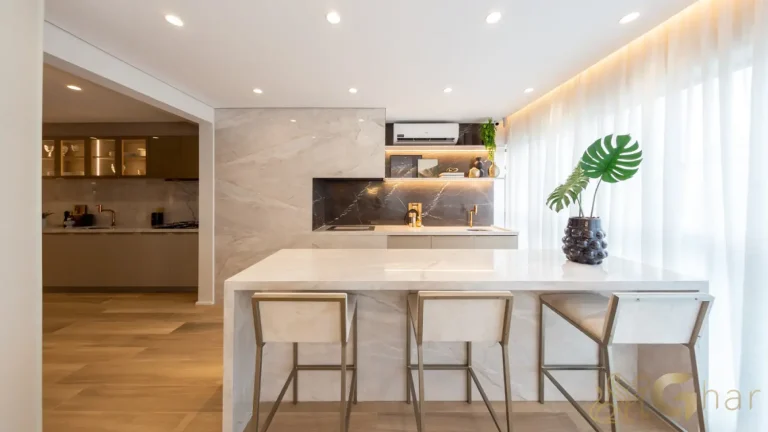 Apartamento decorado terraço integrado à cozinha no Bosque Cerejeiras Jardim das Perdizes