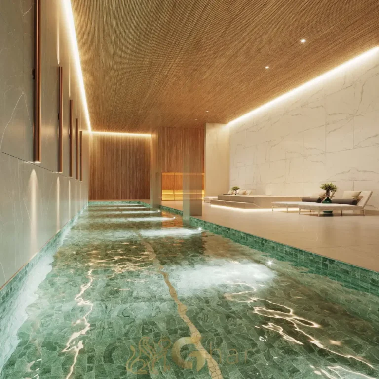 Piscina coberta com raia no Bosque Cerejeiras Jardim das Perdizes