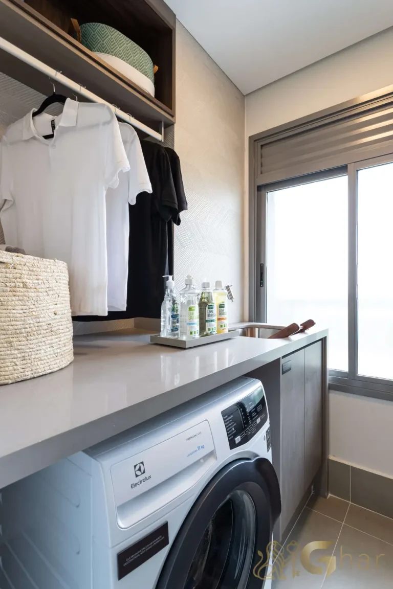 Área de serviço decorada no Bosque Pitangueiras Jardim das Perdizes