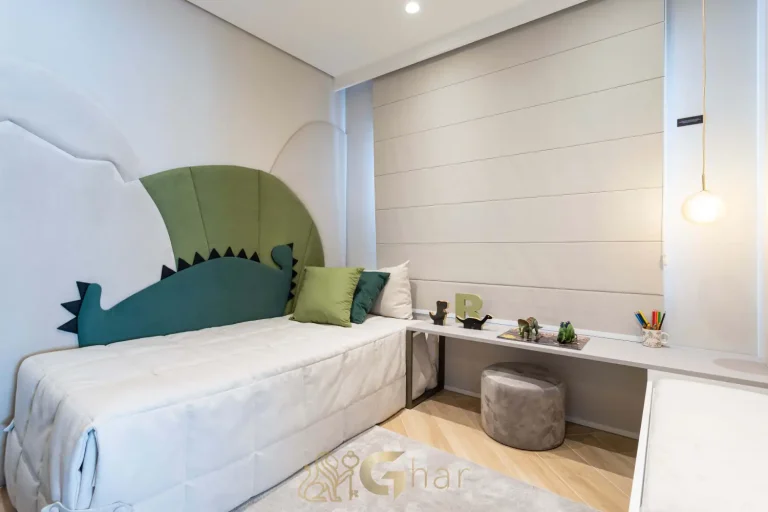 Quarto da suíte 3 decorado no Bosque Pitangueiras Jardim das Perdizes