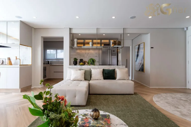 Sala integrada à cozinha no Bosque Pitangueiras Jardim das Perdizes