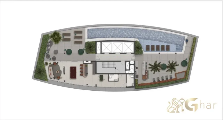 Planta lazer cobertura 24º andar Bracon Vista Augusta Bela Vista São Paulo