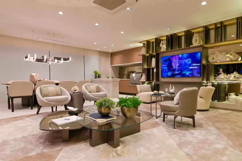 Living gourmet decorado no Brisea Moema