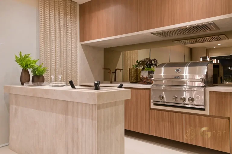 Varanda gourmet decorada no Brisea Moema