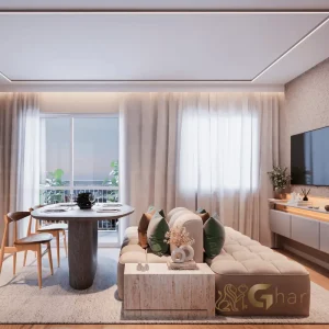 Apartamento decorado living no Brit Parada Inglesa