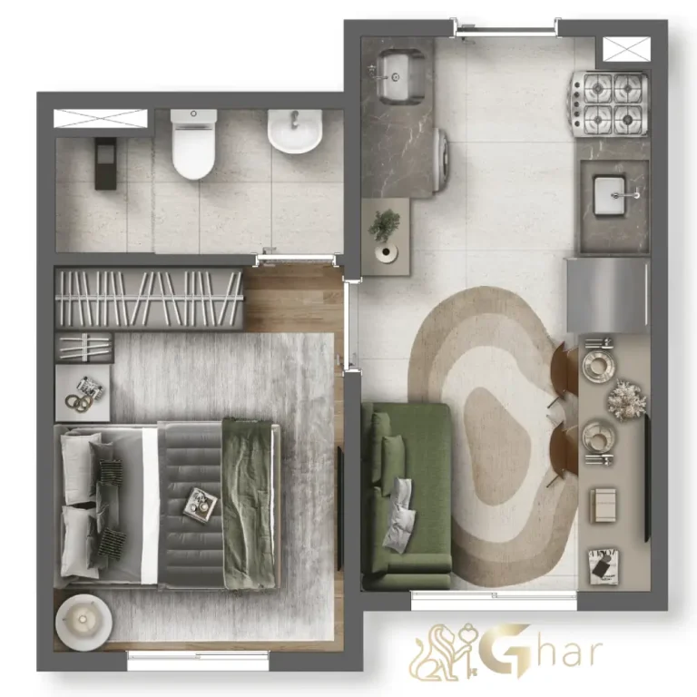 Planta inteligente apartamento 1 dormitório no Brit Parada Inglesa