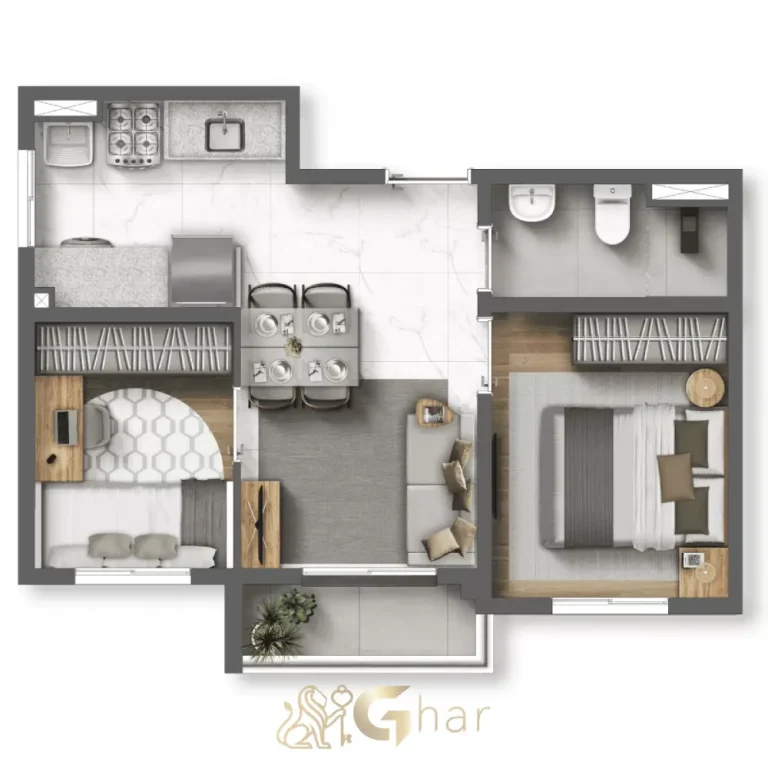 Planta apartamento 2 dormitórios no Brit Parada Inglesa