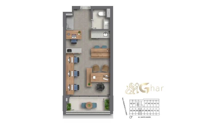 Planta offices 37m² BRK by Helbor Brooklin final 6