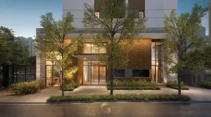 Fachada com portaria no Brooklin Studios by Lindenberg