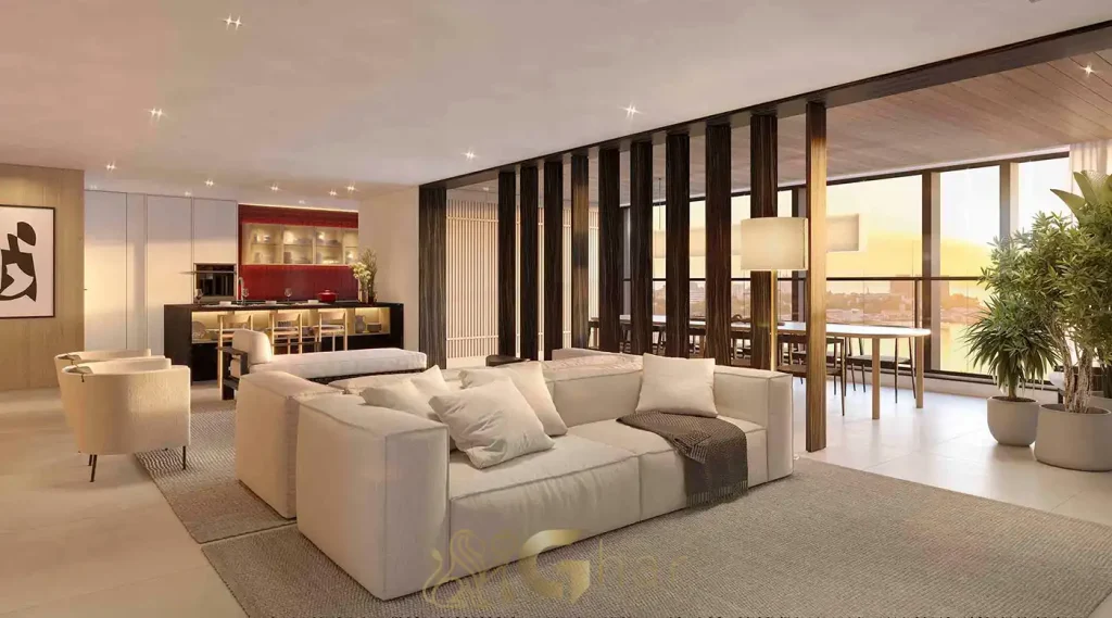 Living decorado no CAPITOLO by Piero Lissoni Chácara Klabin