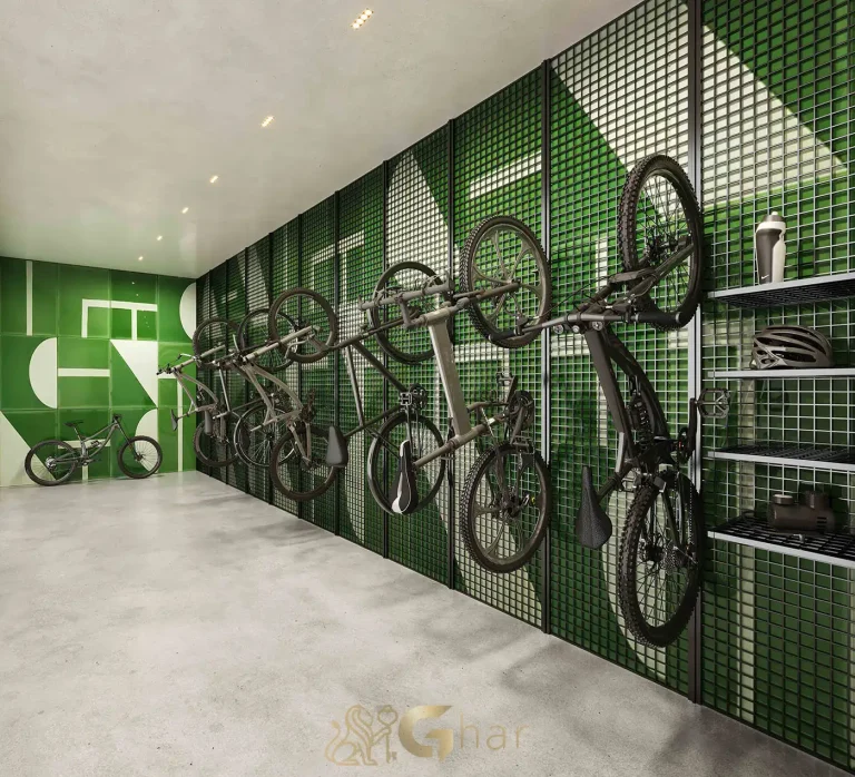 Bicicletário no condomínio CAPITOLO by Piero Lissoni Chácara Klabin