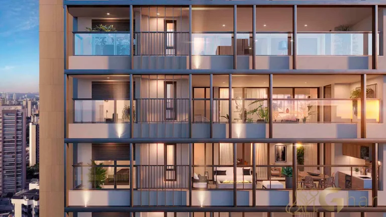 Fachada com varandas no CAPITOLO by Piero Lissoni Chácara Klabin